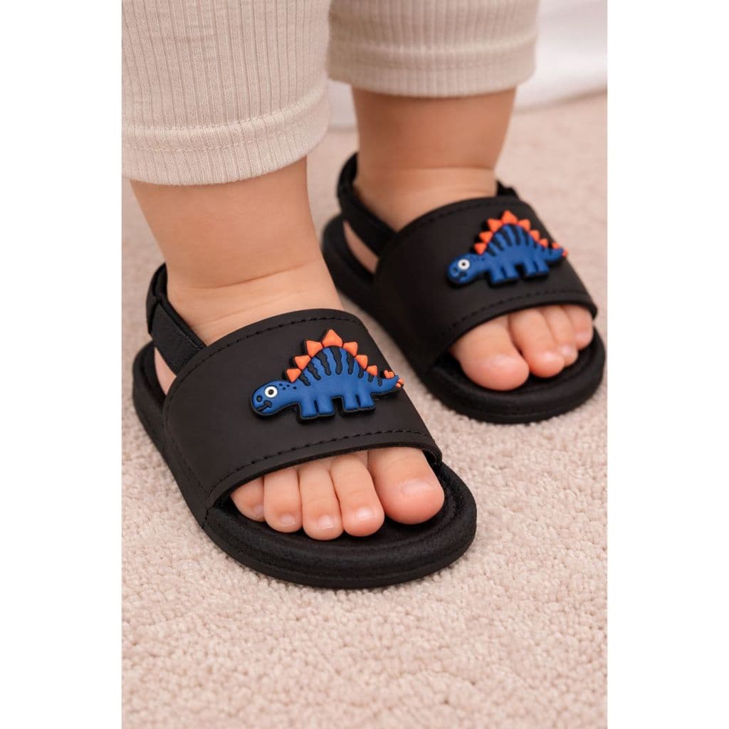 Chinelo Bebê Slide Sandália Dinossauro Personalizado Confortável Masculino Menino Calce Fácil 16ao25