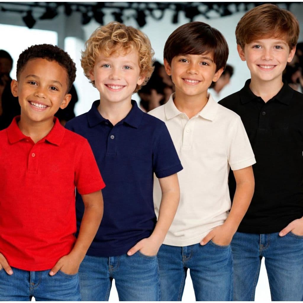 Camisa Polo Kids Infantil Unisex lisa em piquet