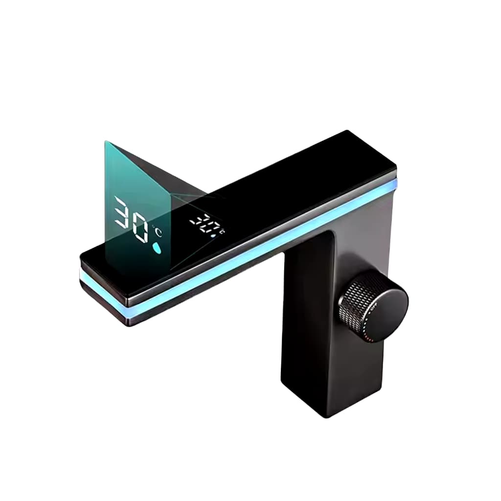 Torneira Misturadora Com Display Temperatura LED Sem Energia Moderna