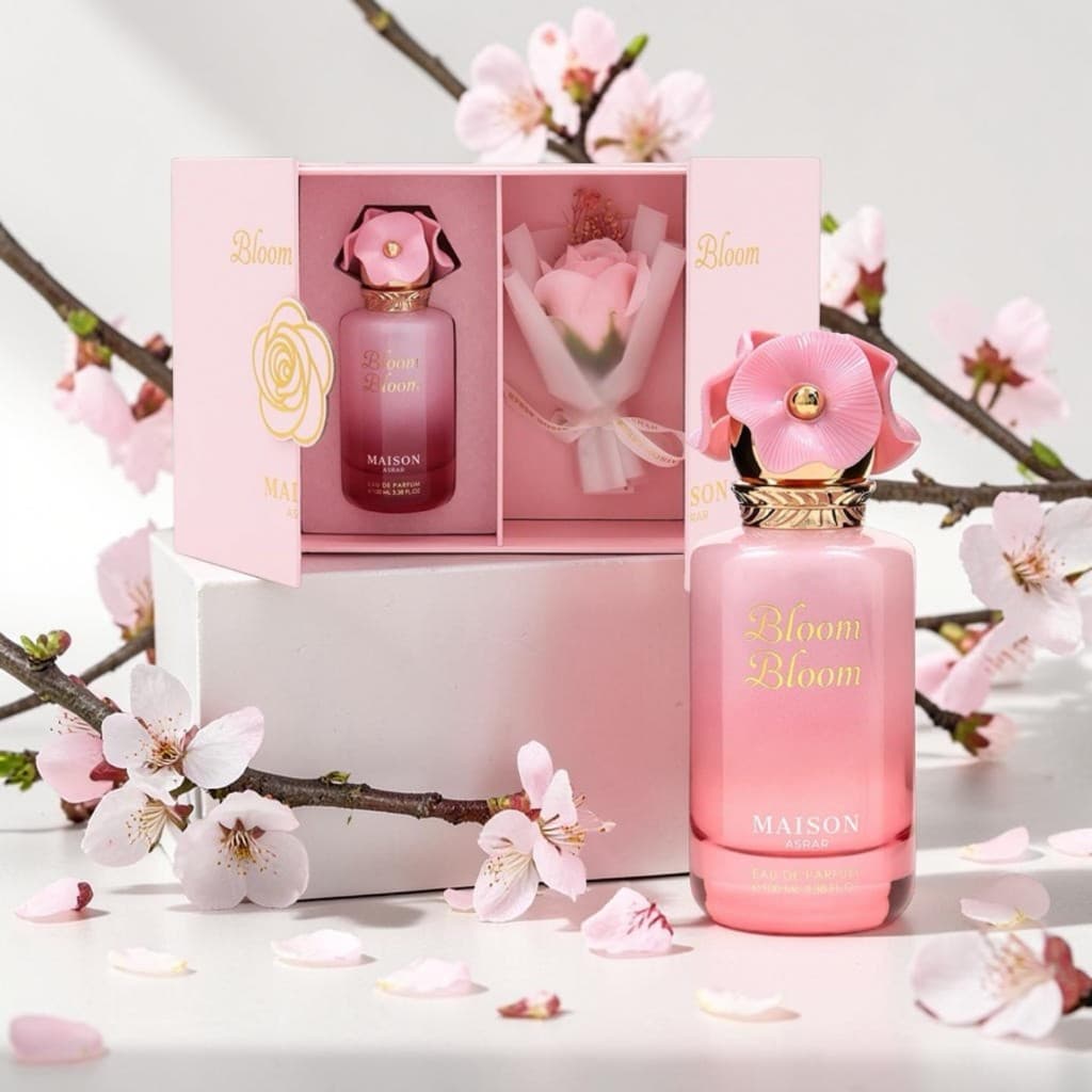 Perfume Bloom Bloom Maison Asrar Eau de Parfum 100ml – Feminino, Floral Doce Elegante