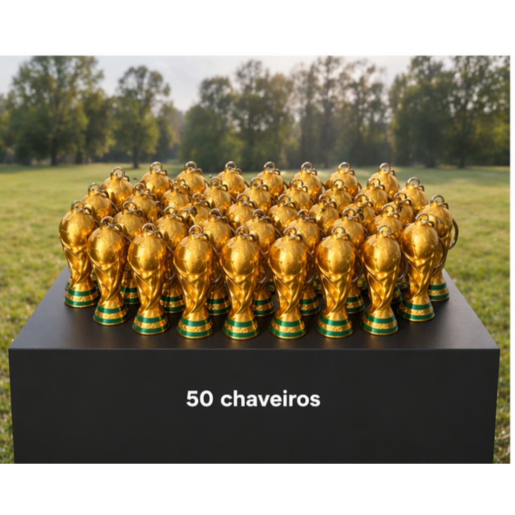 KIT CHAVEIRO TAÇA COPA DO MUNDO - MINIATURA REALISTA – KIT COM 10, 30, OU 50 UNIDADES