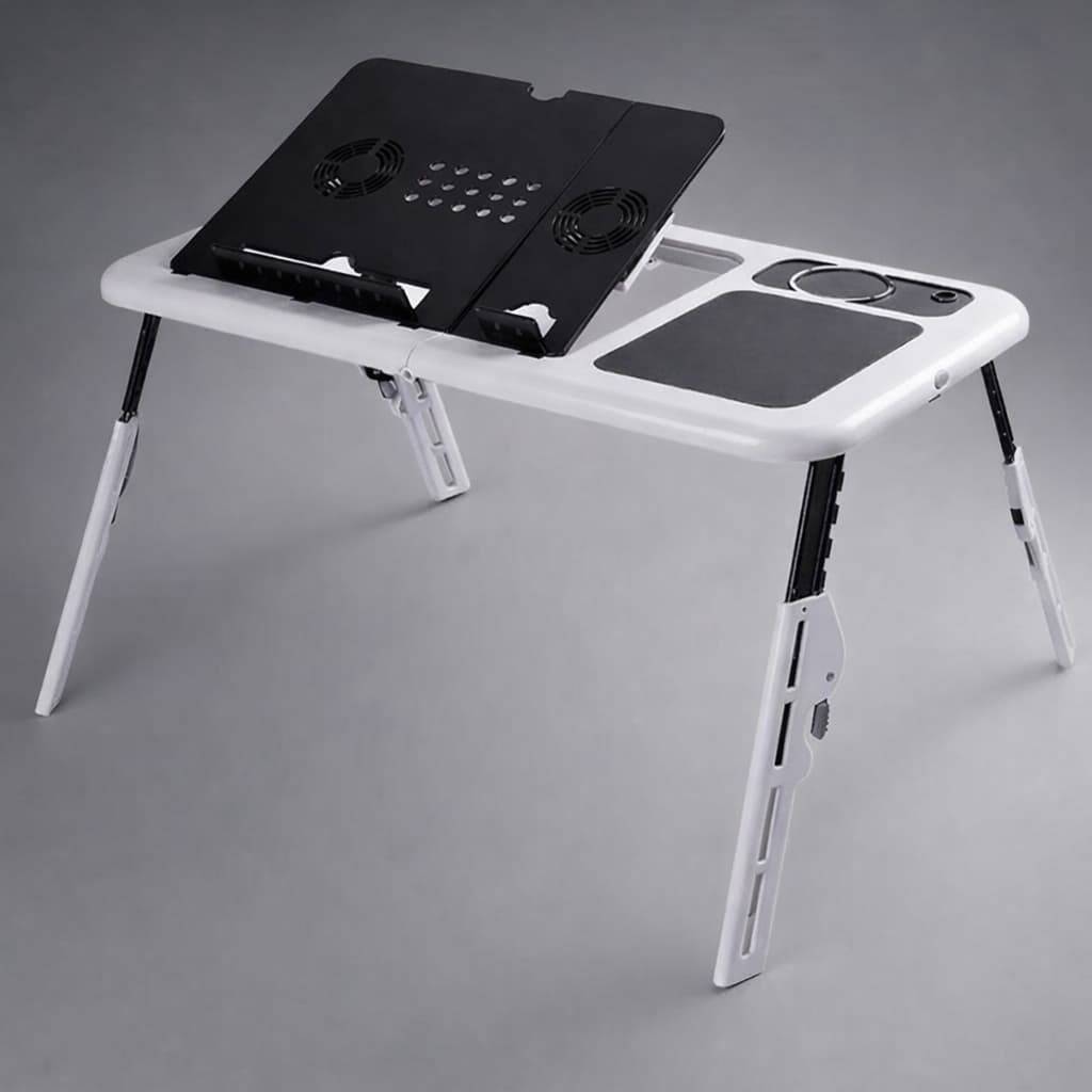 Mesa Notebook Dobrável com Cooler Ajustável Suporte Cama Sofá com Mouse