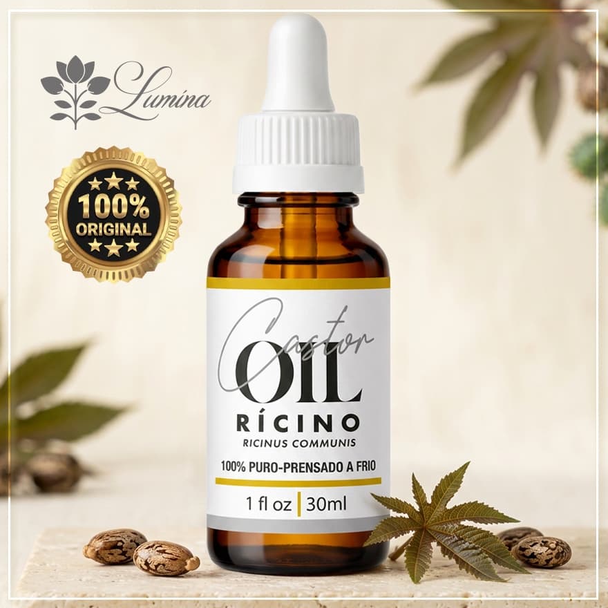 Óleo de Rícino Puro 100% 30ml Crescimento Capilar, Barba, Sobrancelha e Cílios Fortalece os Fios