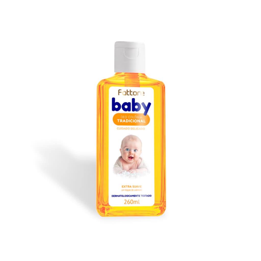 Deo Colônia Infantil Baby 260ml - Cheirinho de bebê para o Dia a Dia Fattore
