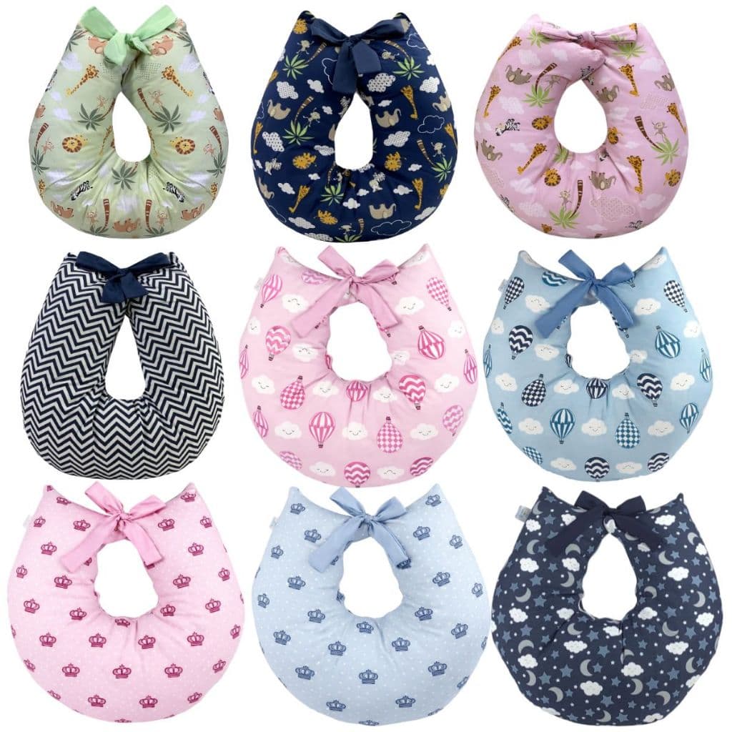 Almofada de Amamentação Travesseiro Bebe Quarto Enxoval Safari Menina Menino Rosa Azul