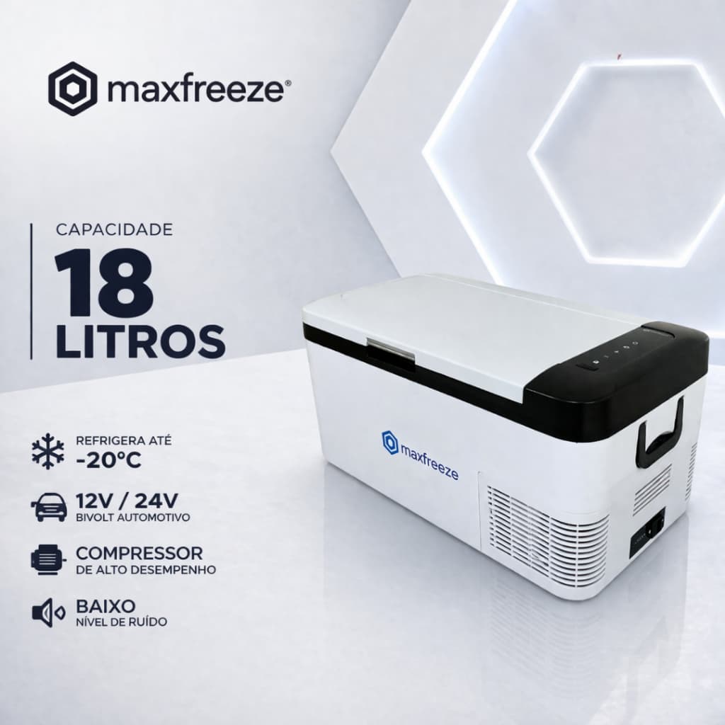 Mini Geladeira Portátil Compacta 18 Litros 12V/24V 110v/220v Para Carro Barco Caminhão Ideal pra Motorista de App