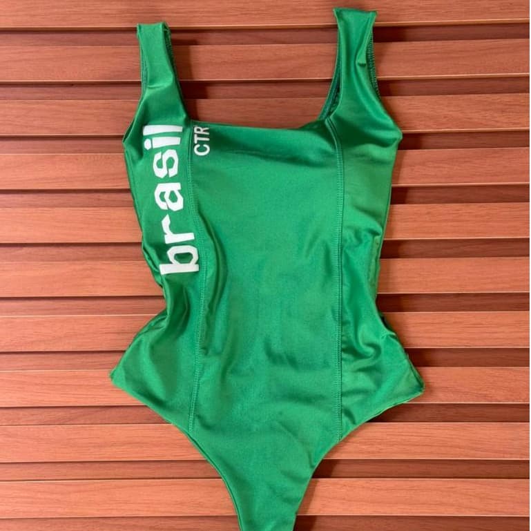 Body Maiô Nastacia Brasil Com Bojo Efeito Modelador Citrine