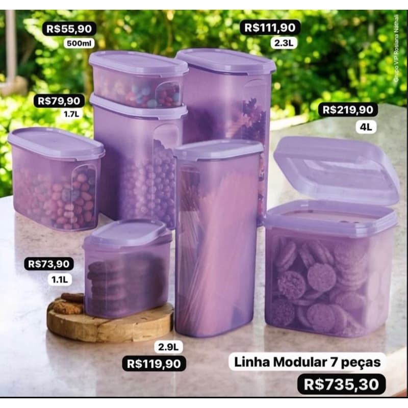 Bea Pda Bea 7 Peças Modular Lilás