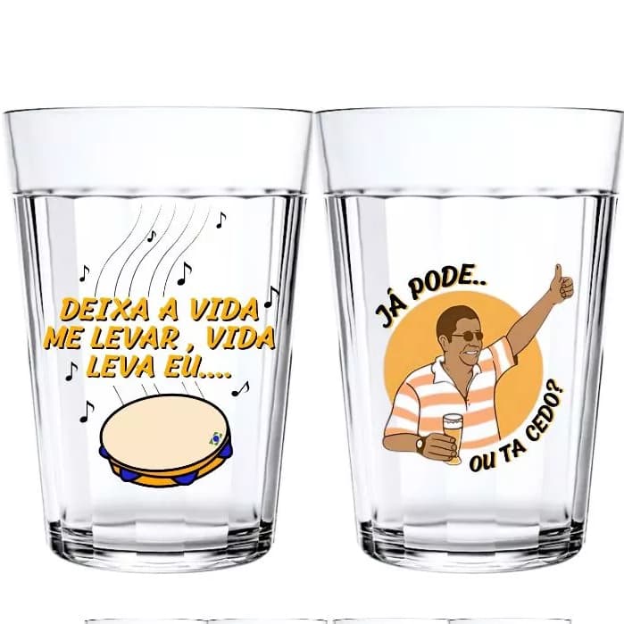 Kit 2 Copos Americanos Zeca Pagodinho 190ml