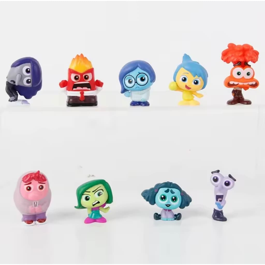 Kit 9 Bonecos Divertida Mente Miniaturas PVC 5cm Personagens Desenhos Infantil Brinquedo Decoração