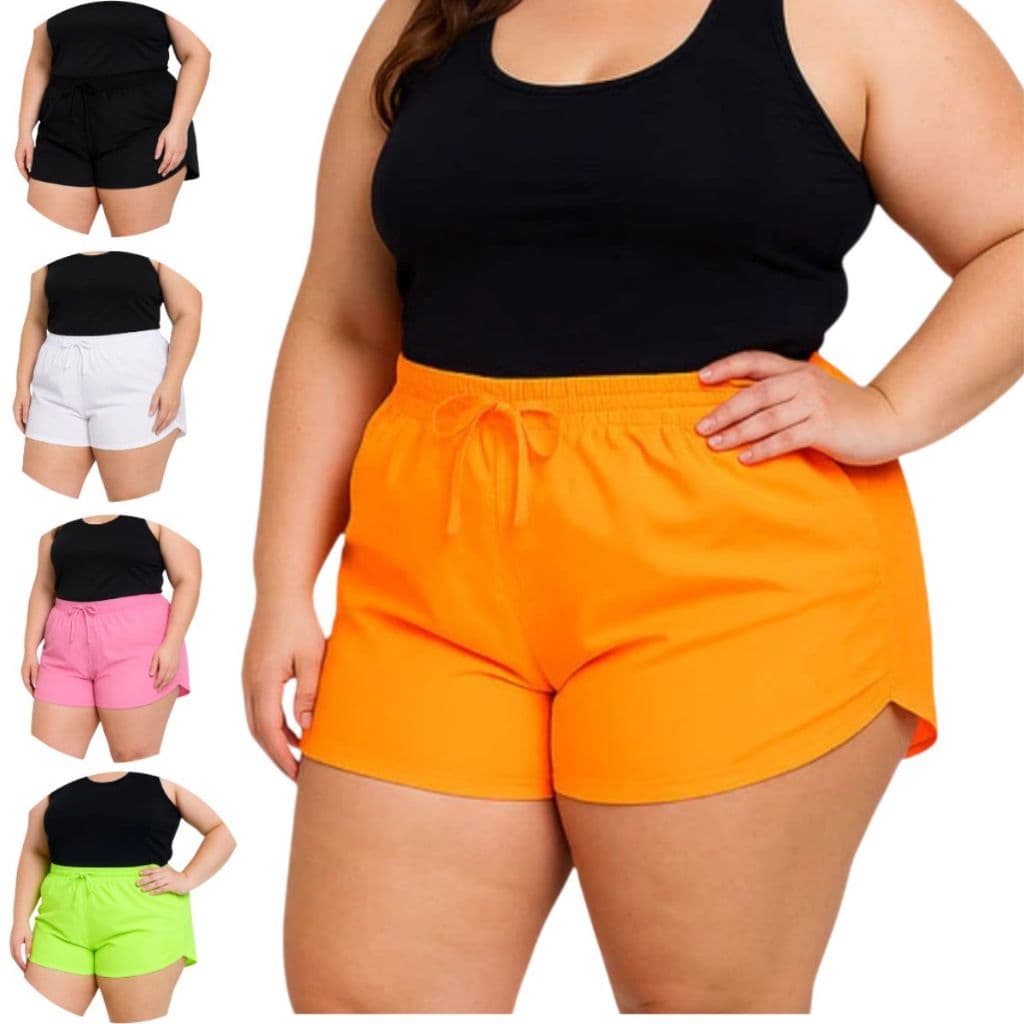 Kit 2 Shorts Feminino Tactel P ao G3