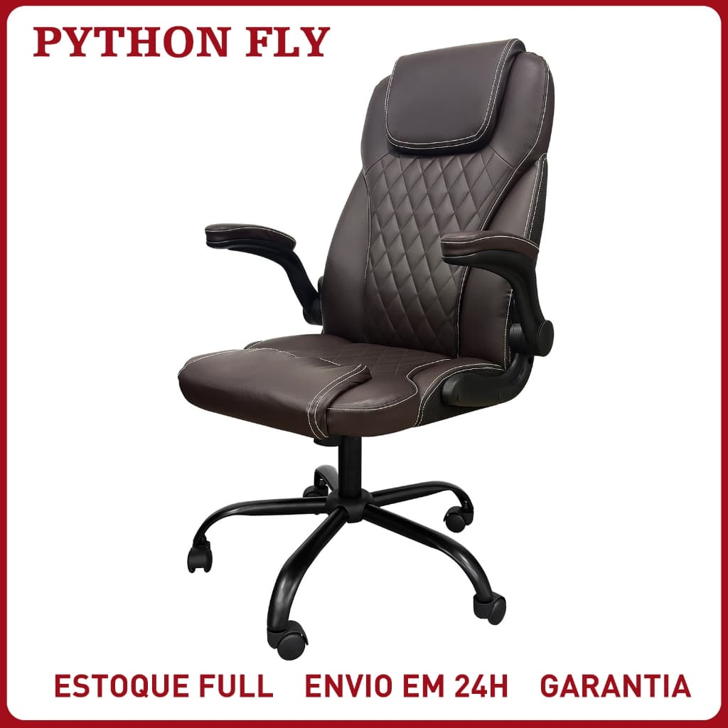 Cadeira de Escritório Presidente Ergonômica Couro PVC Confortável Suporta 140kg Ajustável com Função Relax Premium