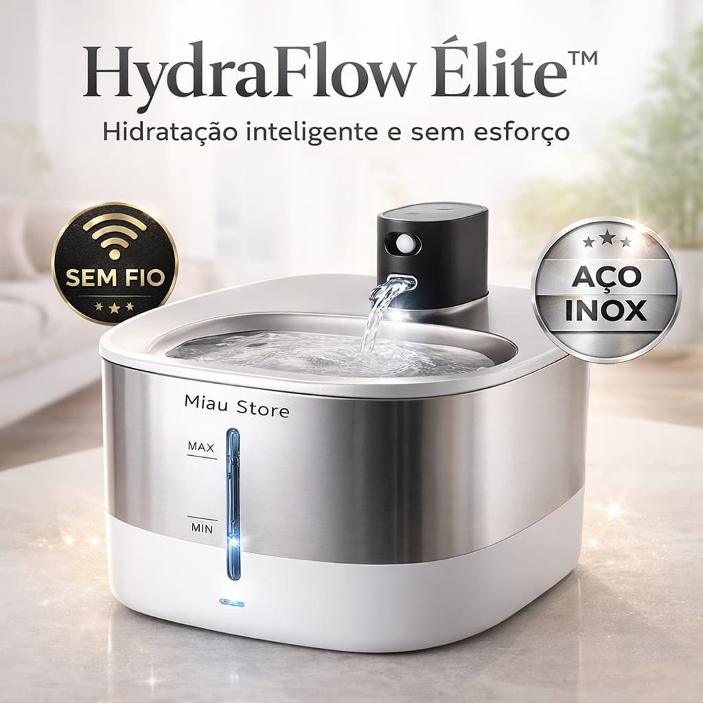 Bebedouro Pet Fonte De Água Wireless Inox 4L Branco Para Gatos E Cachorros Com Filtro Silencioso