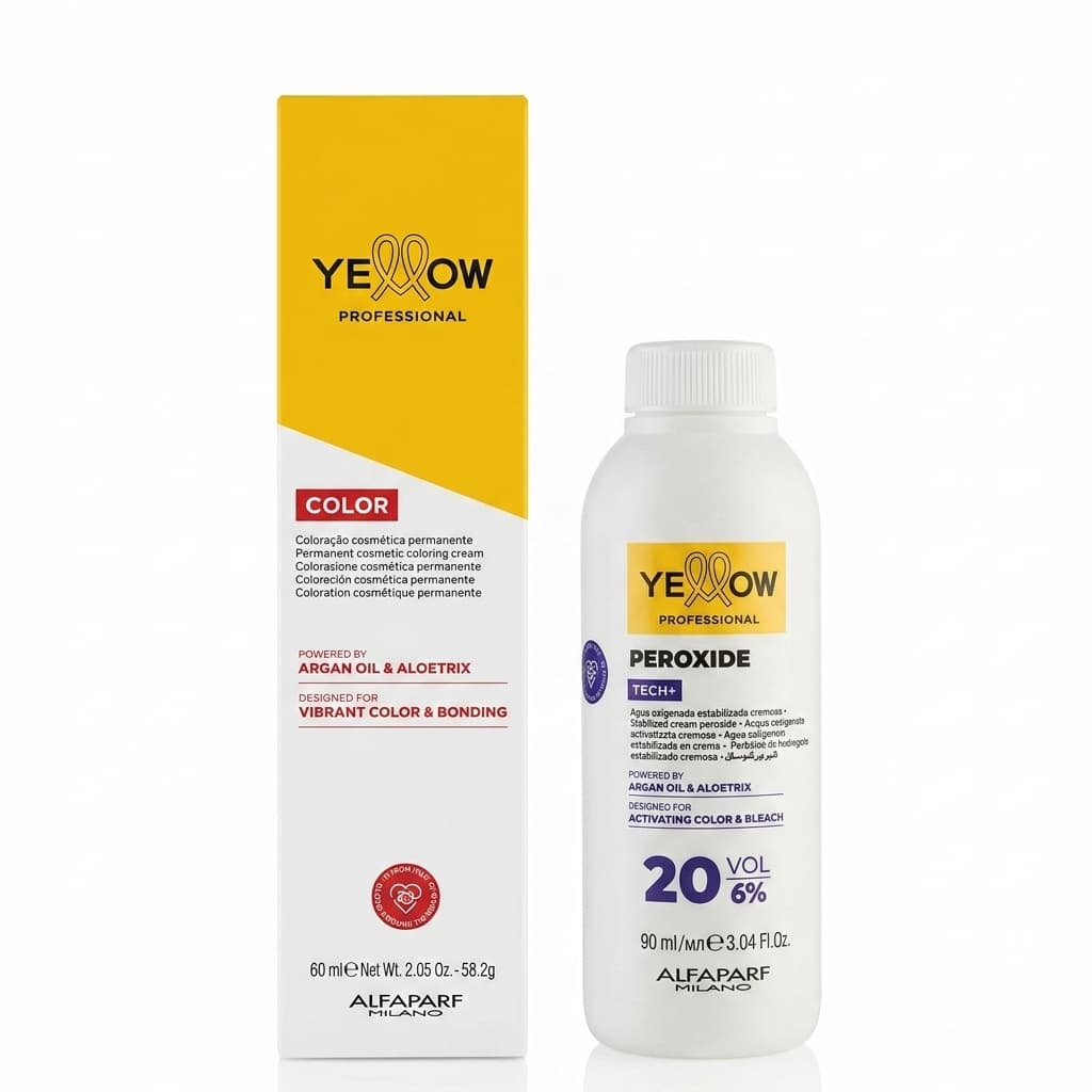 Kit Yellow Coloração 6 Louro Escuro + Água Oxigenada 20 Vol