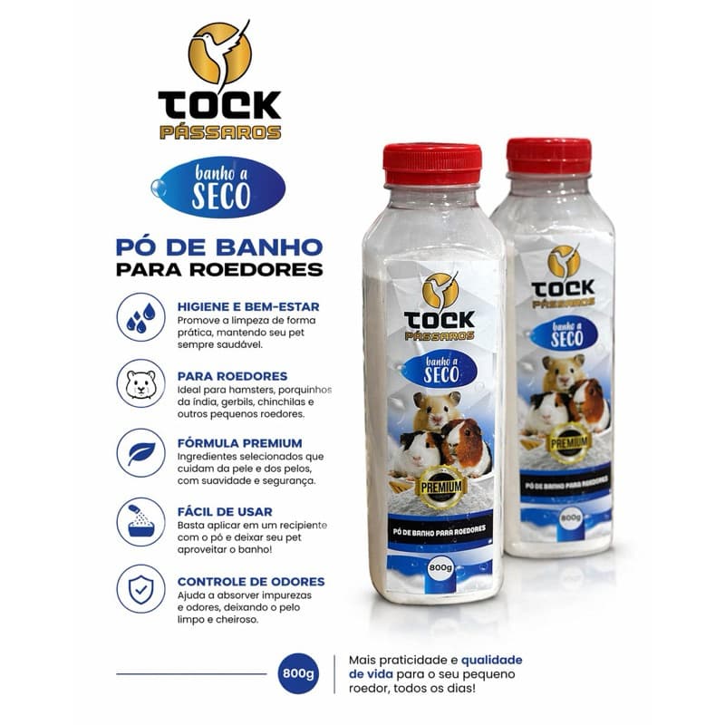 Pó Banho Seco Para Chinchila Hamster Roedores 800G