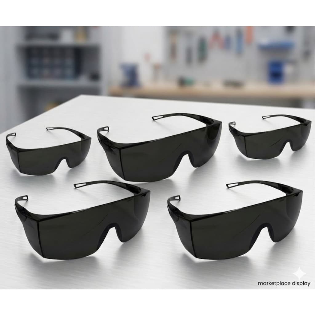 Kit 5 Oculos de segurança modelo RJ Clean Fume com CA