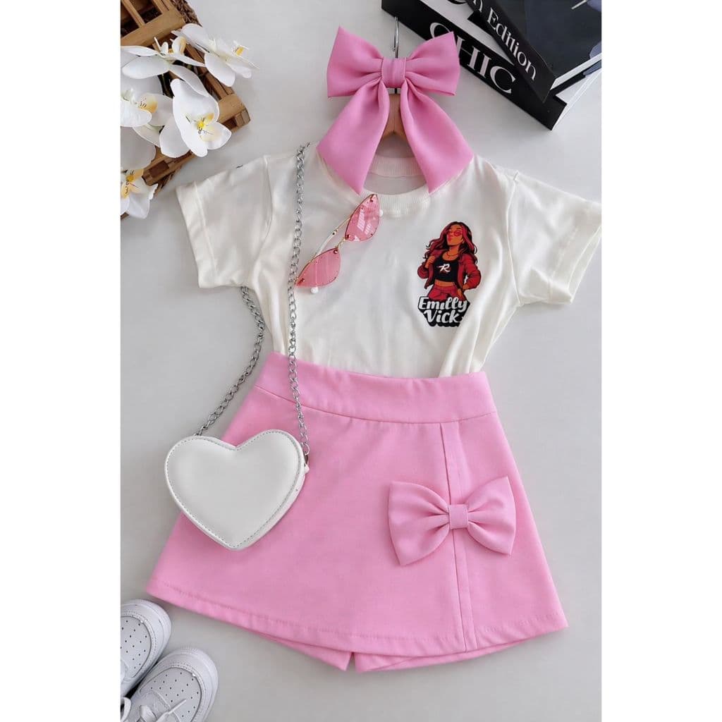 Shorts Saia com laço, infantil