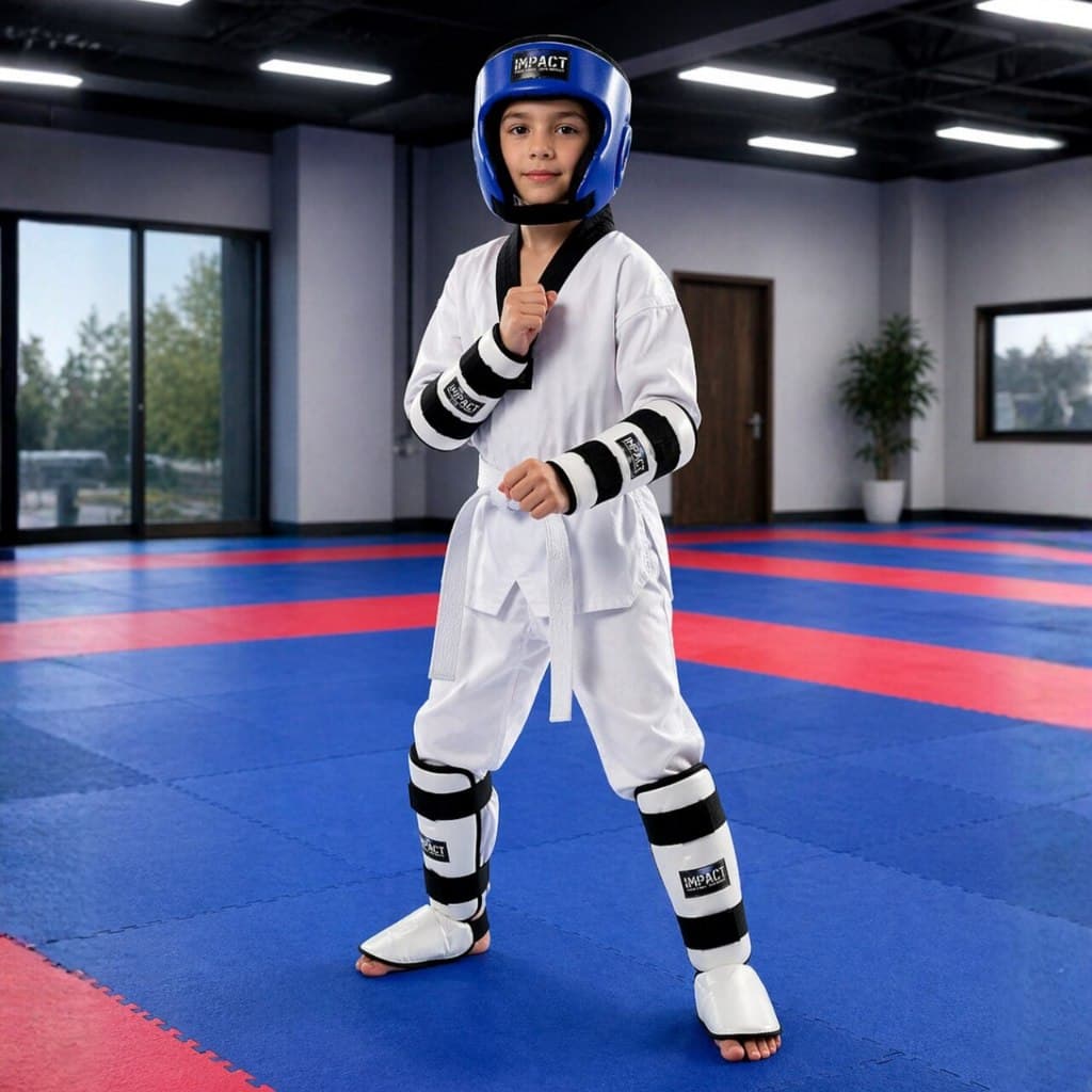 Kit Taekwondo Infantil Juvenil Equipamento De Proteção Luta