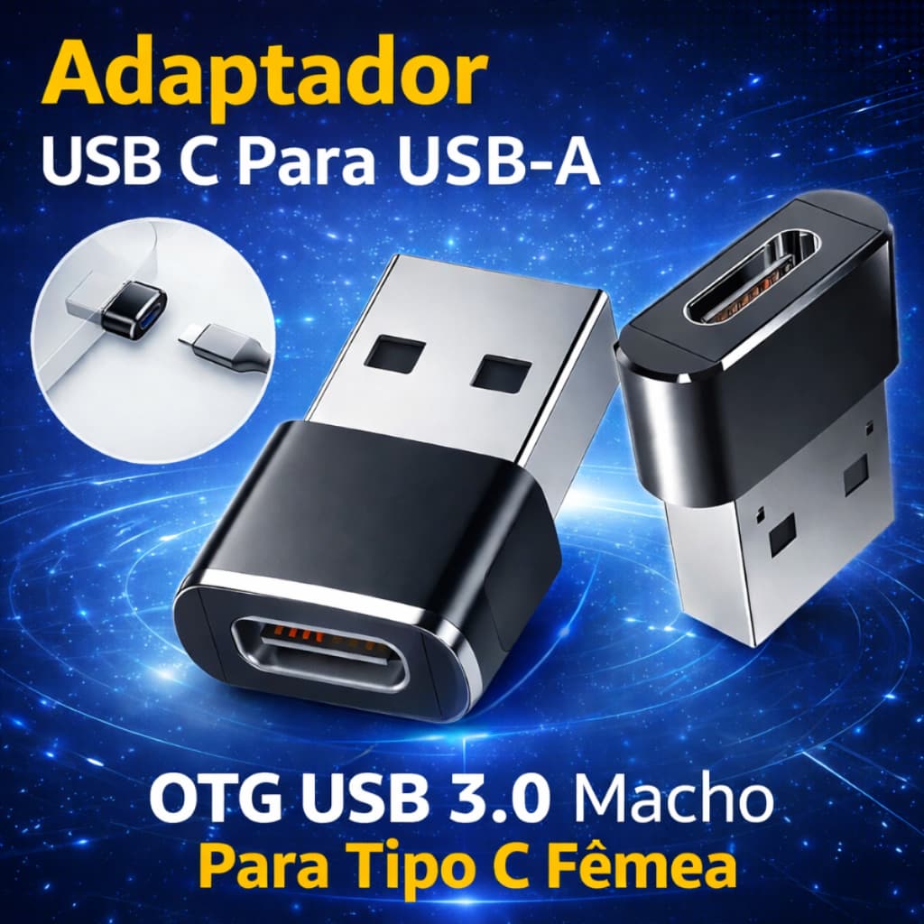 USB C 2.0 Tipo C Fêmea para USB2.0 Tipo A Conector do adaptador de conversor de porta macho para carregamento