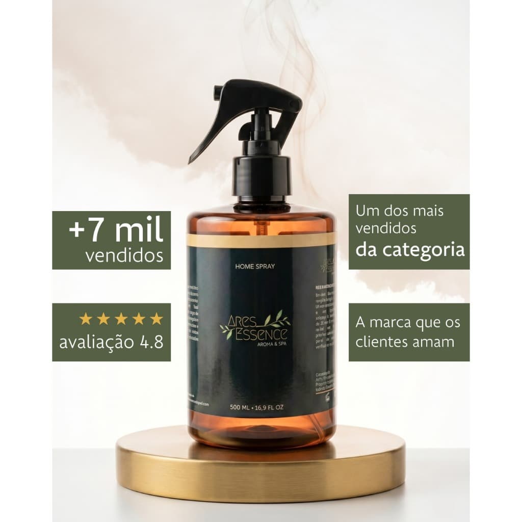Aromatizador 500ml Premium Alta Fixação Perfume de Ambiente Cheiro de Casa Luxo Spray Ares Essence