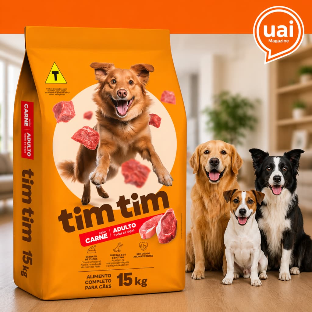 Ração Para Cães/Cachorro Carne 15kg - Tim Tim Dog