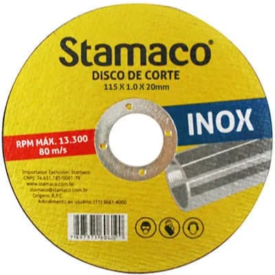 Disco de corte inox 115x1.0x22 mm