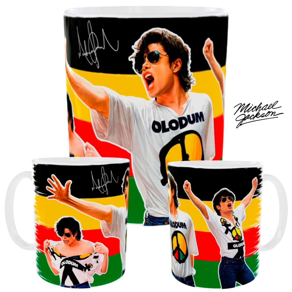 Caneca Michael Jackson Olodum Estampa Alta Qualidade Cores Oficiais Item Colecionável Exclusivo Rei do Pop