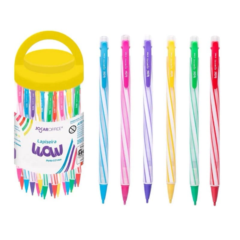 ✨Pote com 24 Unidades Lapiseira 0.5mm Wow Leo&Leo – Cores Pastel Atacado/Revenda