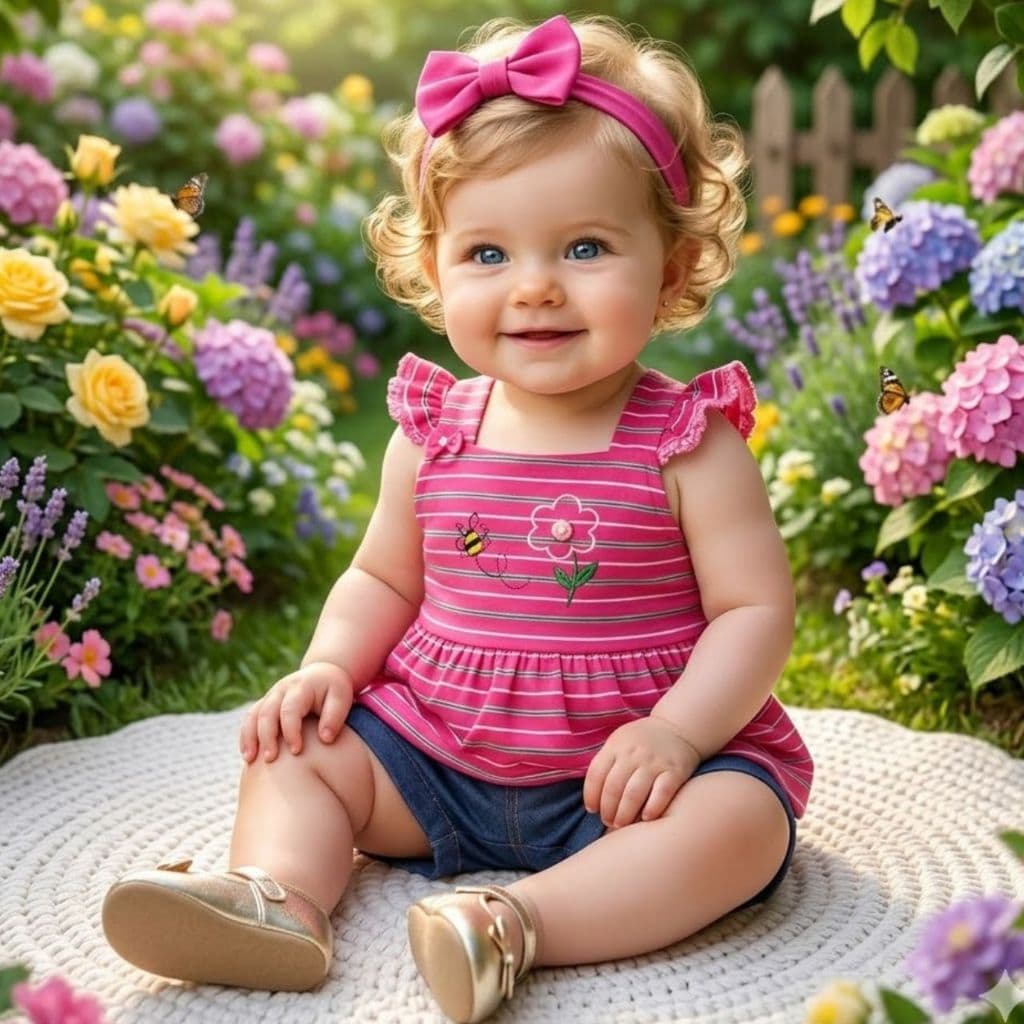 Conjunto menina bebê short jeans blusa batinha com crochê e perólas blusa rosa e vermelho luxo verão passeio.