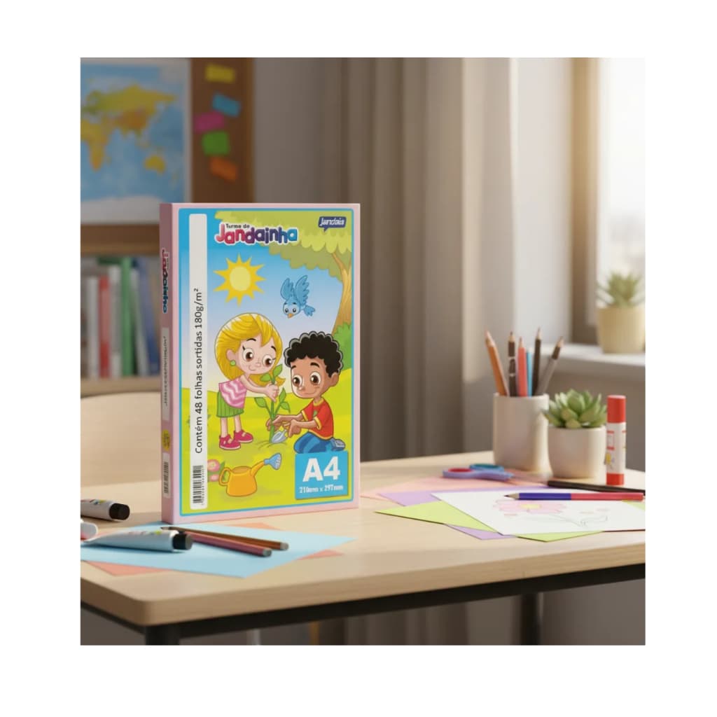 PAPEL SULFITE 60 COLOR A4 180G JANDAINHA C/48