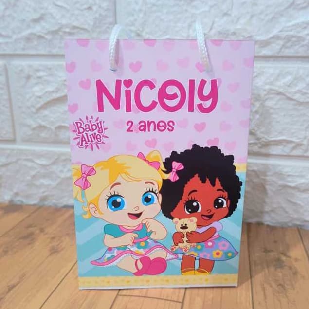 Mini Sacolinha Personalizada - BABY ALIVE - Sacolinha Surpresa | Lembrancinha Festa | Pegue e Monte.