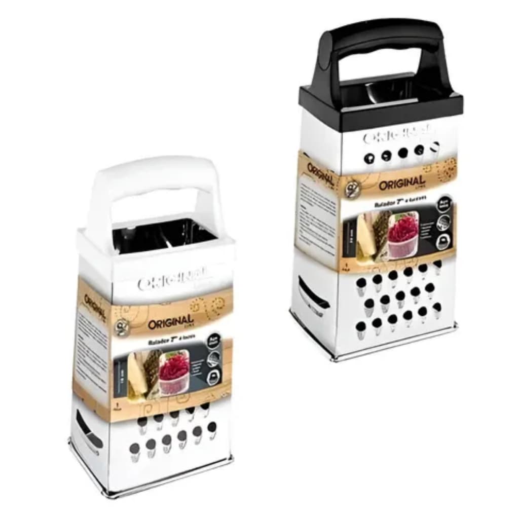 Ralador Fatiador De Legumes Queijos 4 Faces Aço Inox 7 Polegadas Para Cozinha Originall