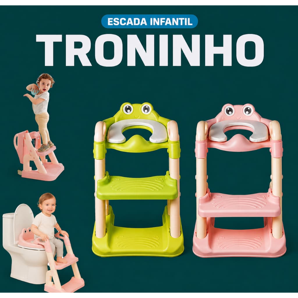 Assento Redutor Infantil Escadinha Para Vaso Sanitário Troninho Pluggei Select PluggKids TR01