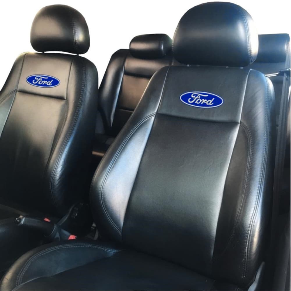 Jogo De Capas 100% Couro Preto Caramelo Grafite Modelos Ford Ka Fiesta Ecosport Escort Focus Del Rey
