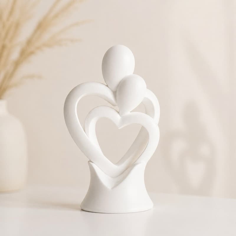 Escultura Casal Amor Decorativa Minimalista 3D Enfeite Sala Presente Romântico