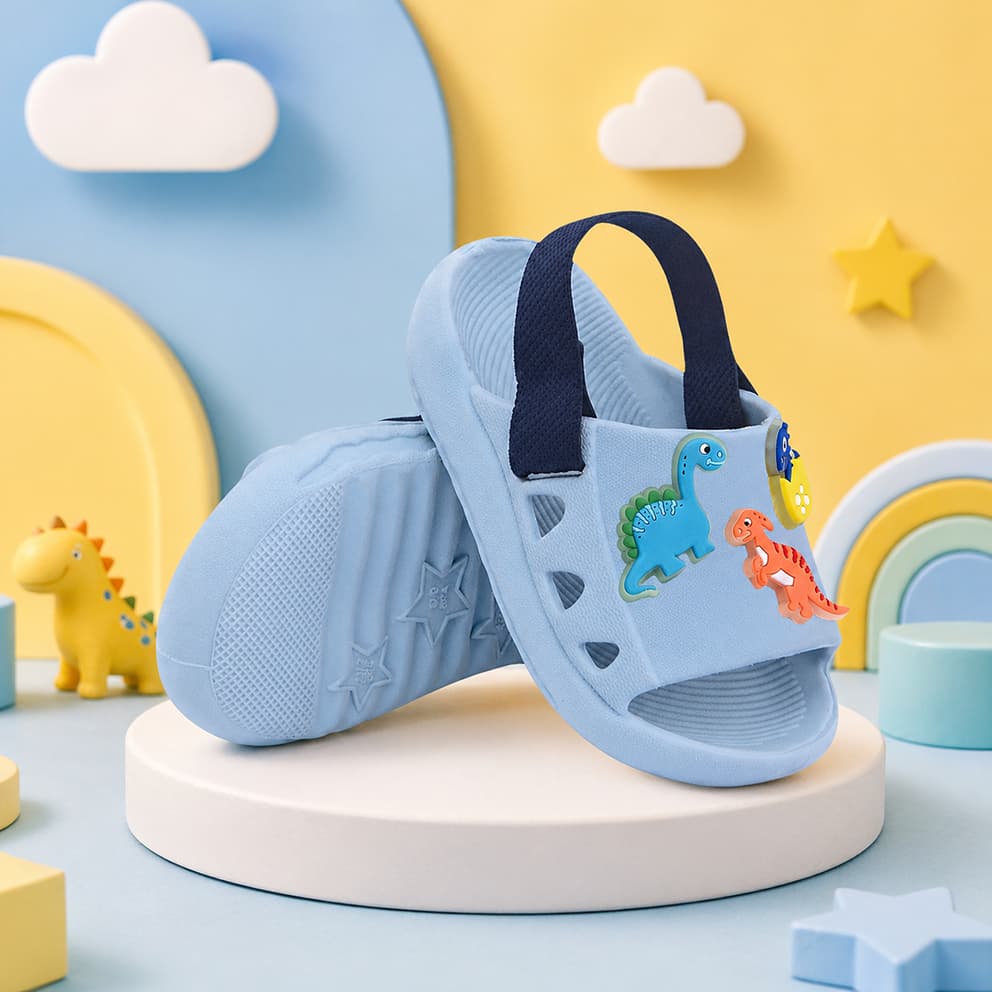 Sandália Papete Infantil menino masculino bottons removíveis dinossauros brilha no escuro lançamento
