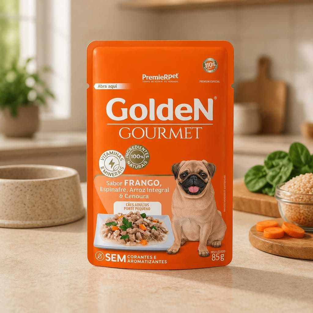 Ração Úmida Cachorro Sachê Golden Frango 20 Unidades 85g | Comida Premium Cães Adultos Sabor Frango Kit Econômico