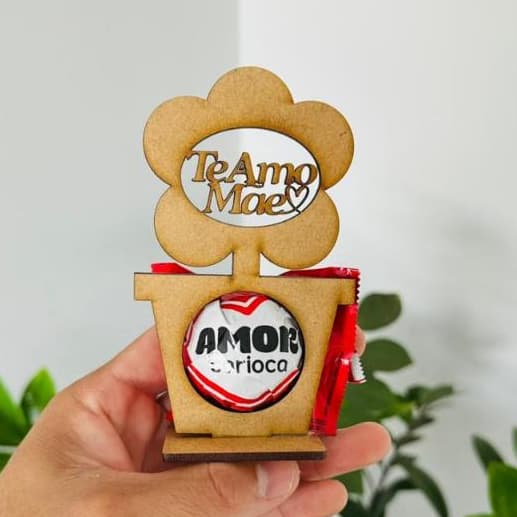 Kit Porta Bombom MDF Dia das Mães  Lembrancinha Mãe Te Amo Presente Escolar Brinde