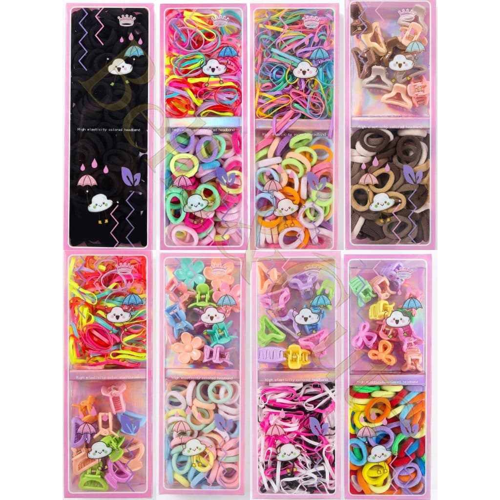 Kit Xuxinha Cabelo Infantil Feminino Elásticos e Piranhas Sortidas