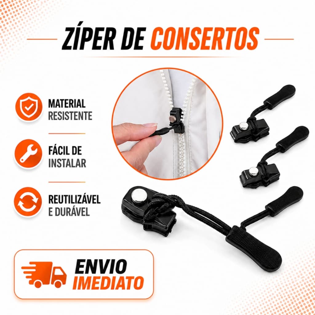 Zíper de Conserto Universal e Reparo Instantâneo Sem Costura Prático Para Bolsa Mochila Malas
