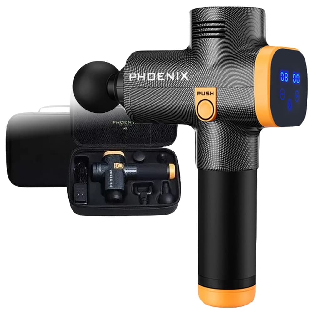 Massageador Phoenix Recarregável Alta Precisão Profissional com 30 Velocidades Tela LCD e Relaxamento Muscular