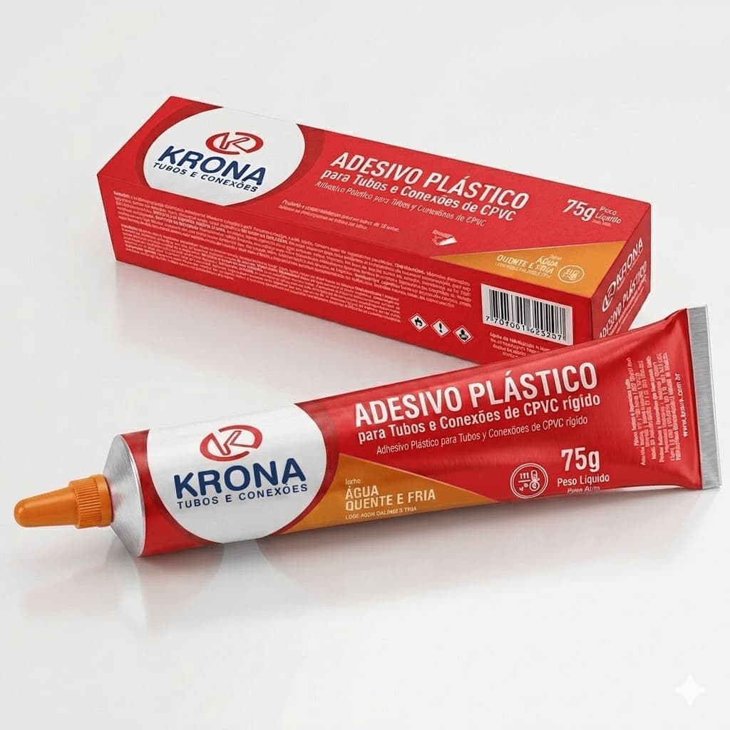 Cola PVC Água Quente Krona 75g Adesivo Plástico Para Tubos e Conexões PVC CPVC 1388