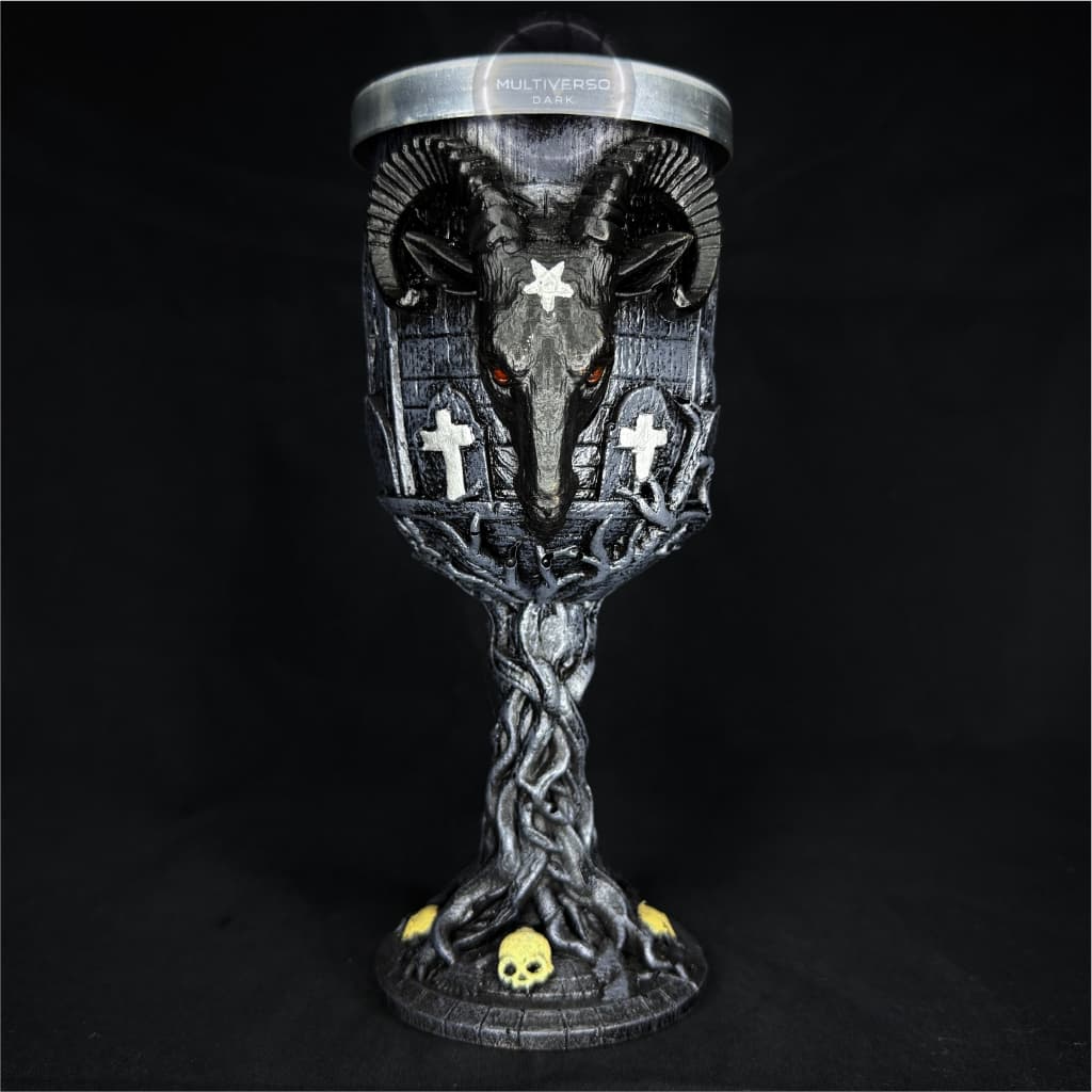 Cálice/Taça Bode Baphomet Belzebu 3D Resina