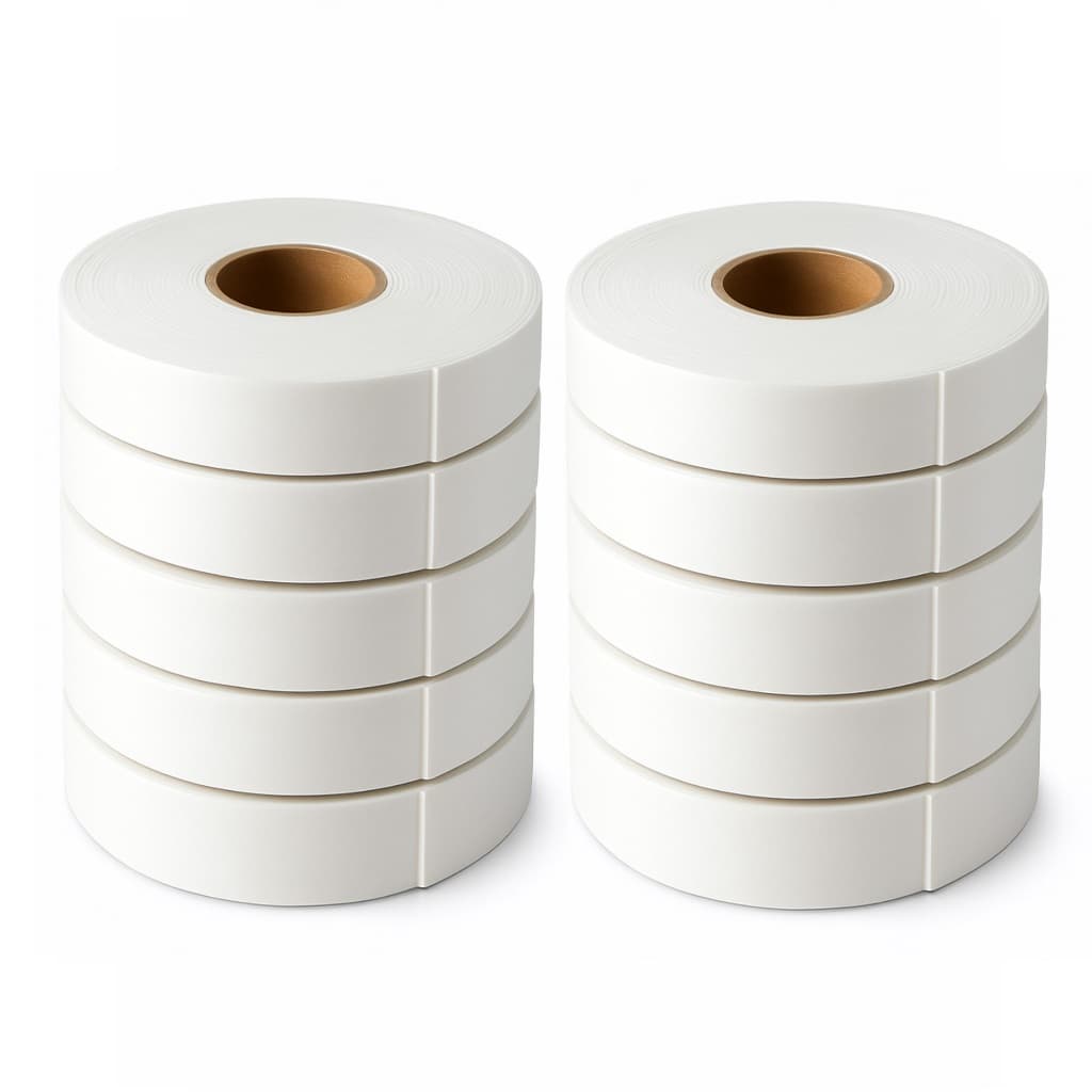 Kit Casa Completa 10 Fitas EVA Branca Ripado Autoadesivo 50 mm x 5 mm x 10 mts Decoração Parede Porta Janela Veda Fresta