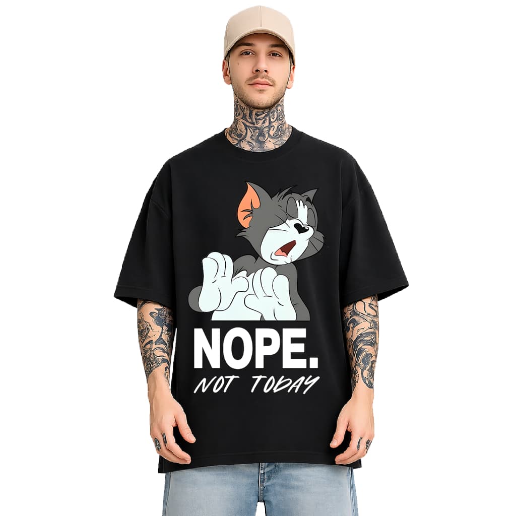 Camiseta Oversized Unissex 600 - Nope Not Today Look Descontraído, Para o seu Dia a Dia