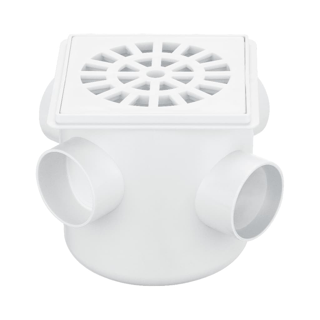 Caixa Sifonada Quadrada 100×100×50 mm Marca Herc 100×100×50 mm  PVC Grelha Removível Anti Odor