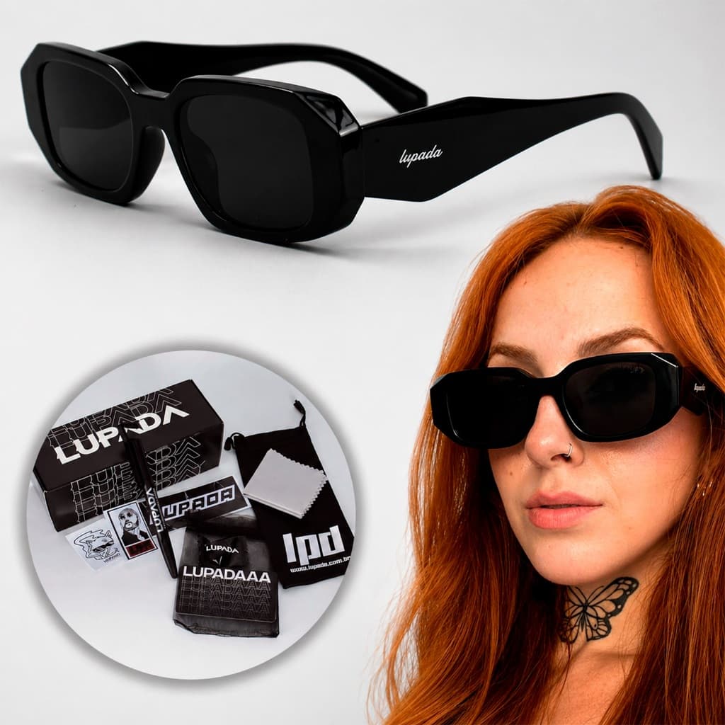 Óculos De Sol Polarizado Diamond Unissex Hype Moda Trap Estiloso Retangular Masculino Feminino