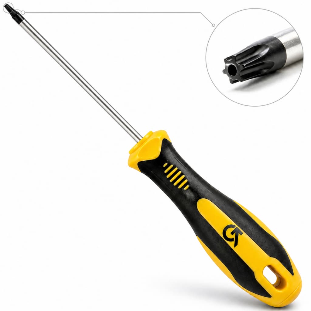 Chave Torx T8 com Furo Ponta Imantada Segurança para Console e Controle Manutenção Eletrônicos Aço