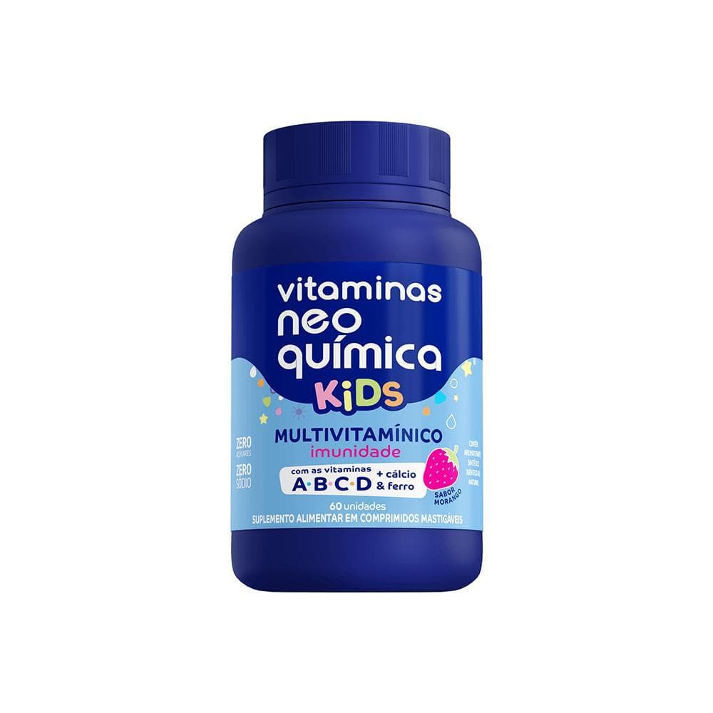 Vitamina Kids Neo Química A-Z 60 Comprimidos Mastigáveis - Imunidade Infantil Original