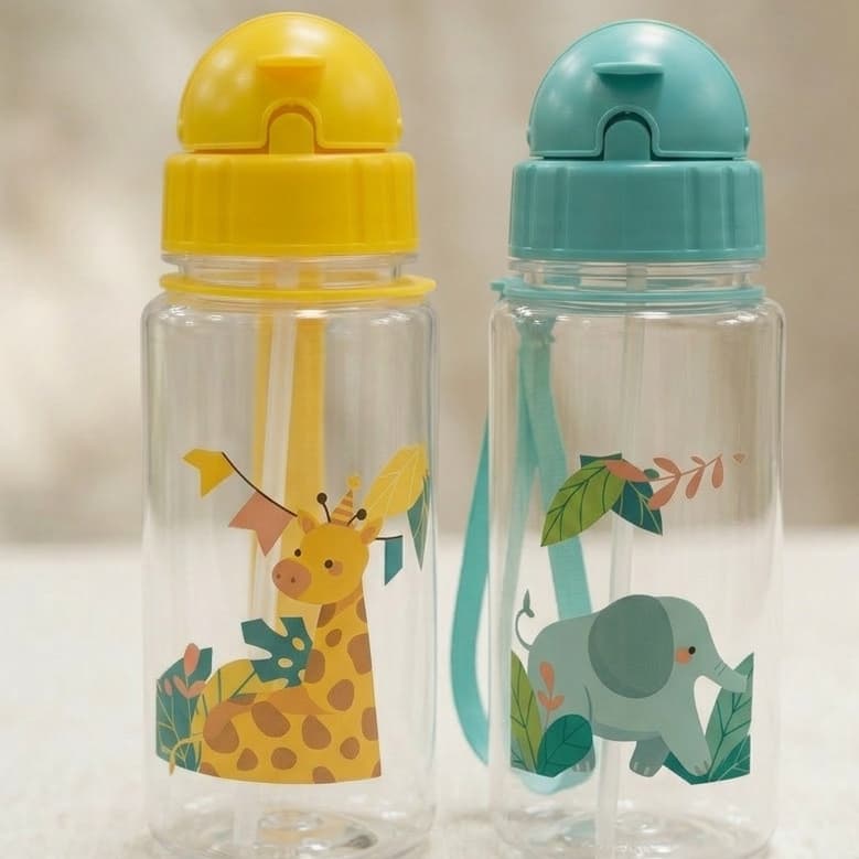 Garrafinha Infantil 400ml Elefante Girafa 🐘🦒 | Ideal para Escola,Passeios  Leve e Prática